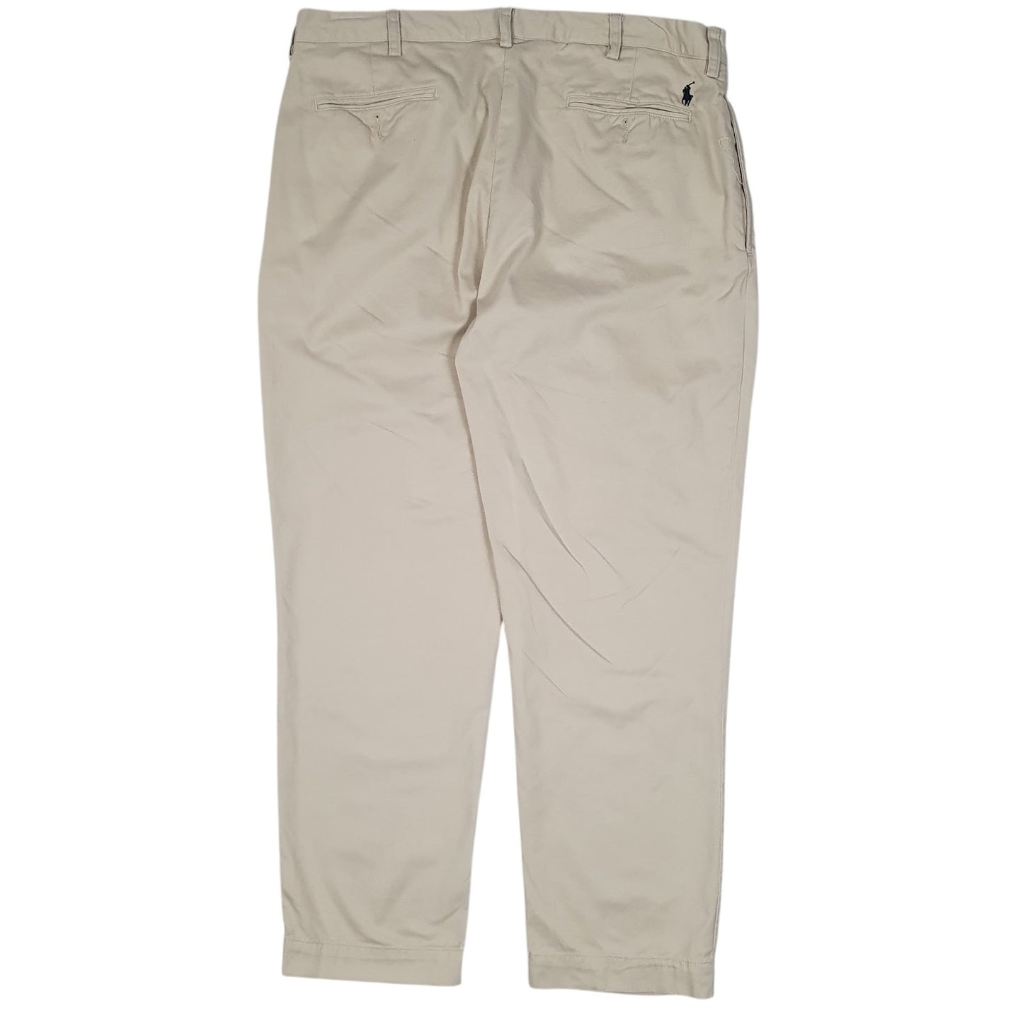 Mens Cream Polo Ralph Lauren Ethan Pant Double Pleated  Trousers