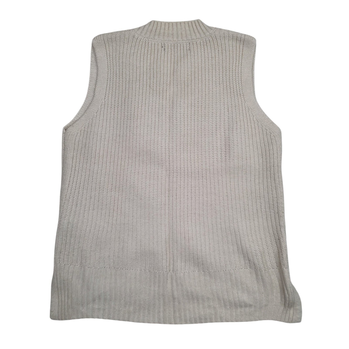 Womens White M&S Cable Knit Vest Jumper