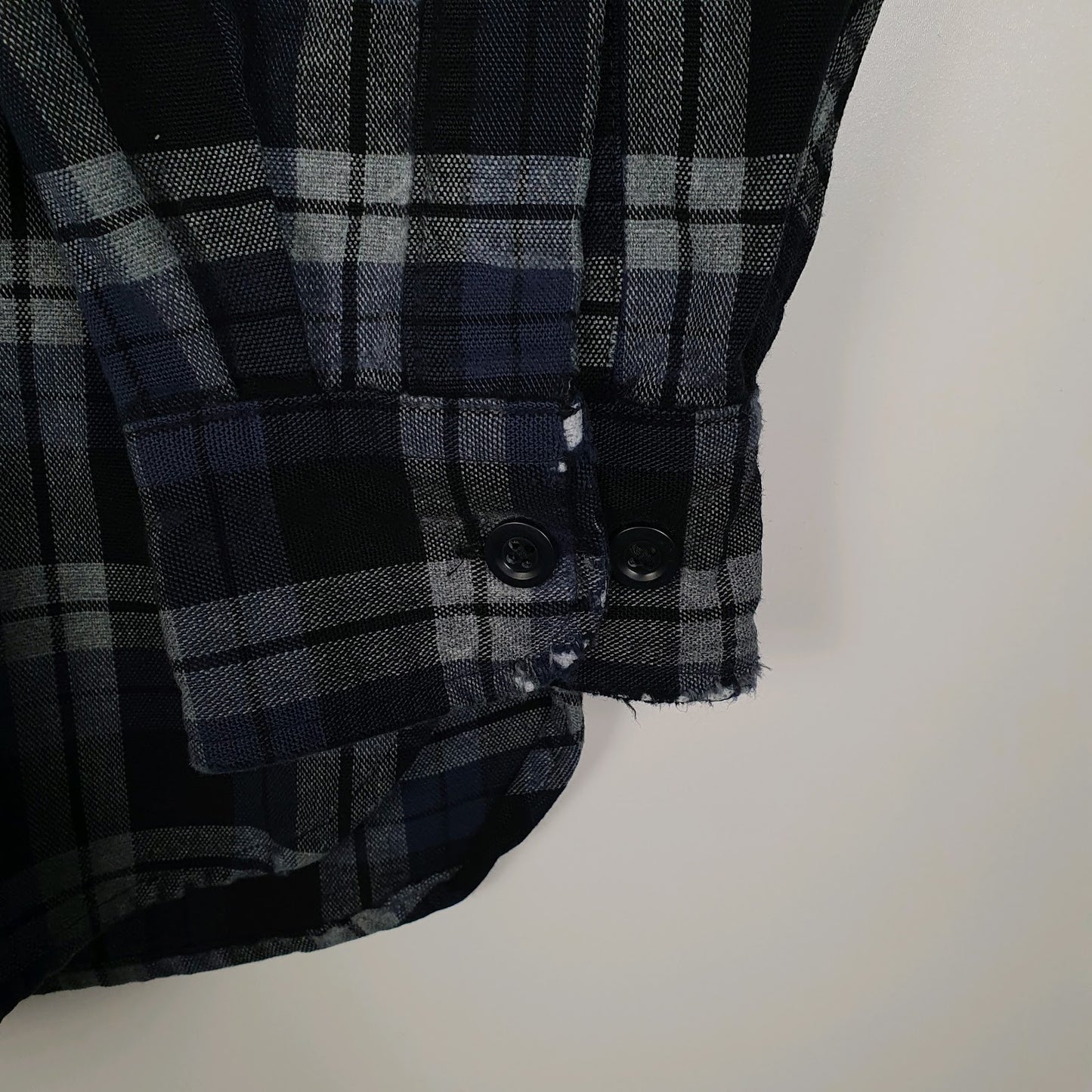 Mens Navy L.L.Bean Chamois Plaid  Shirt