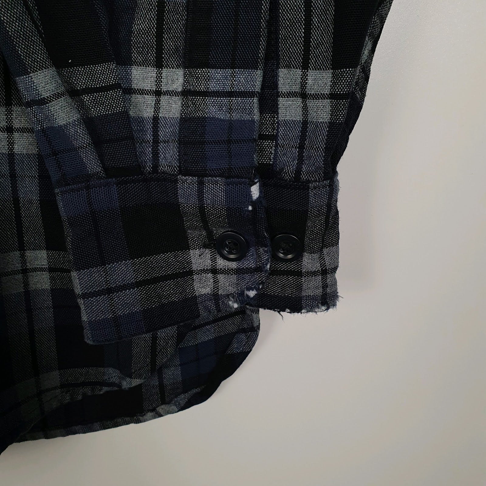 Mens Navy L.L.Bean Chamois Plaid  Shirt