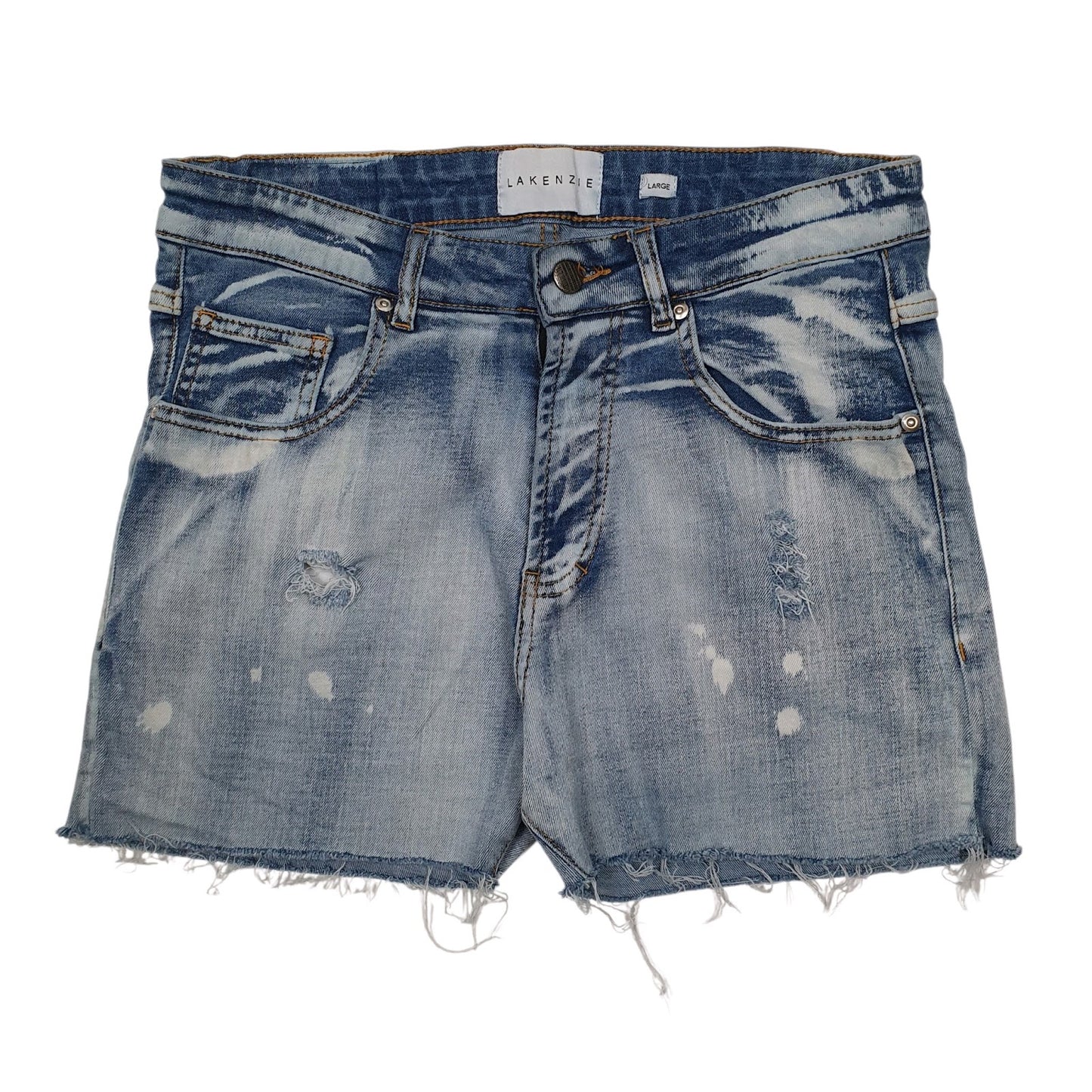 Womens Blue Lakenzie Distressed Denim Shorts
