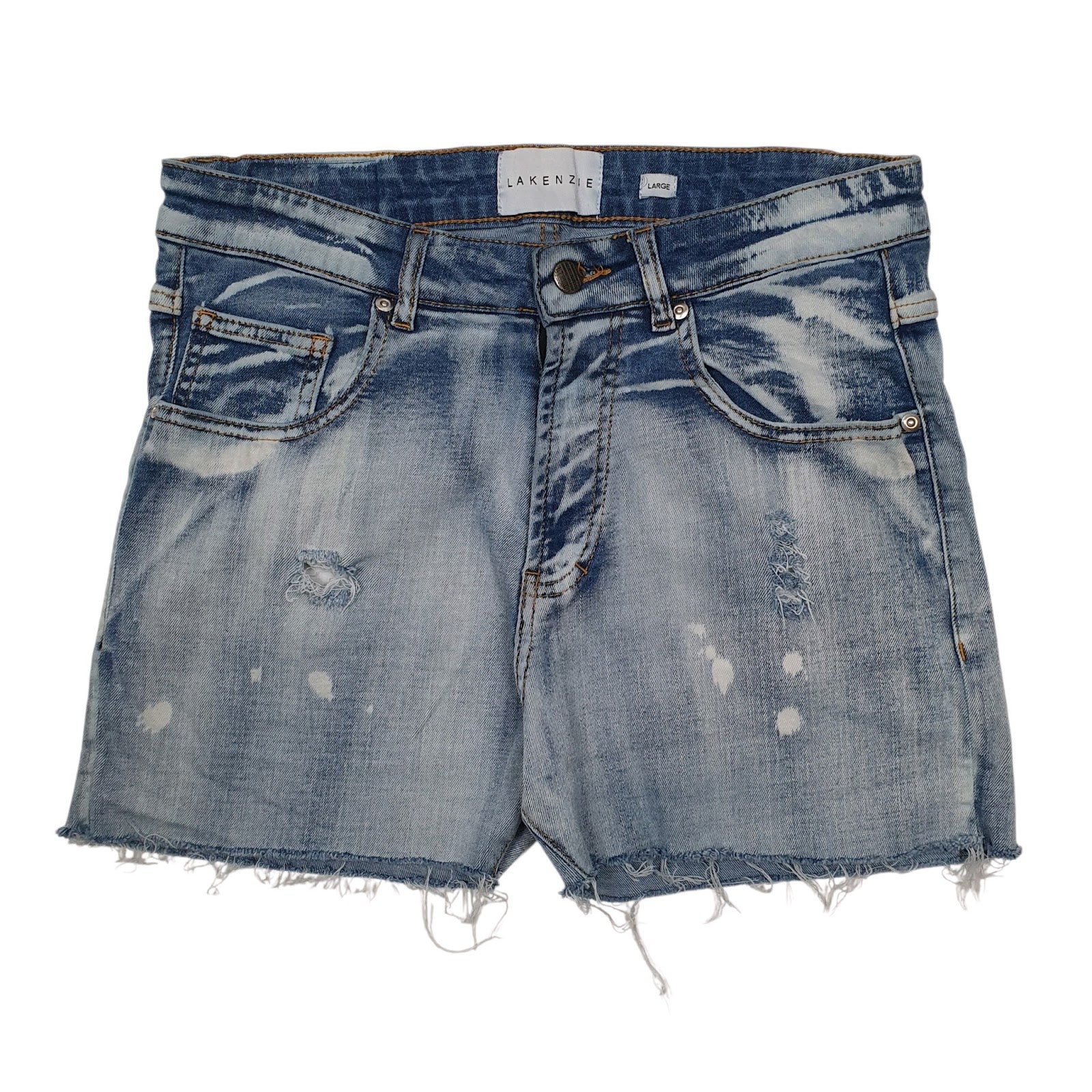 Womens Blue Lakenzie Distressed Denim Shorts