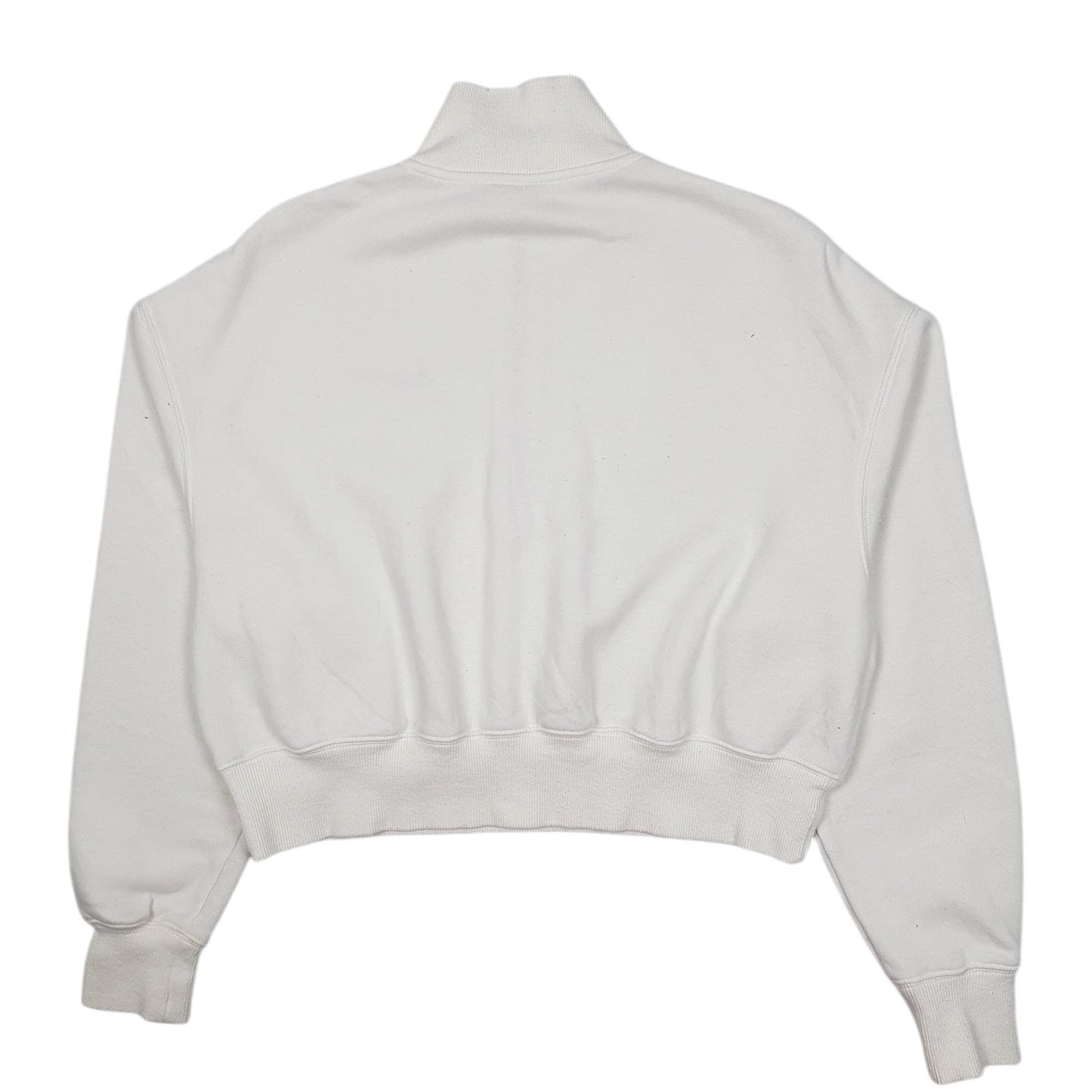 Womens White Nike Crop Top Quarter Zip Jumper
