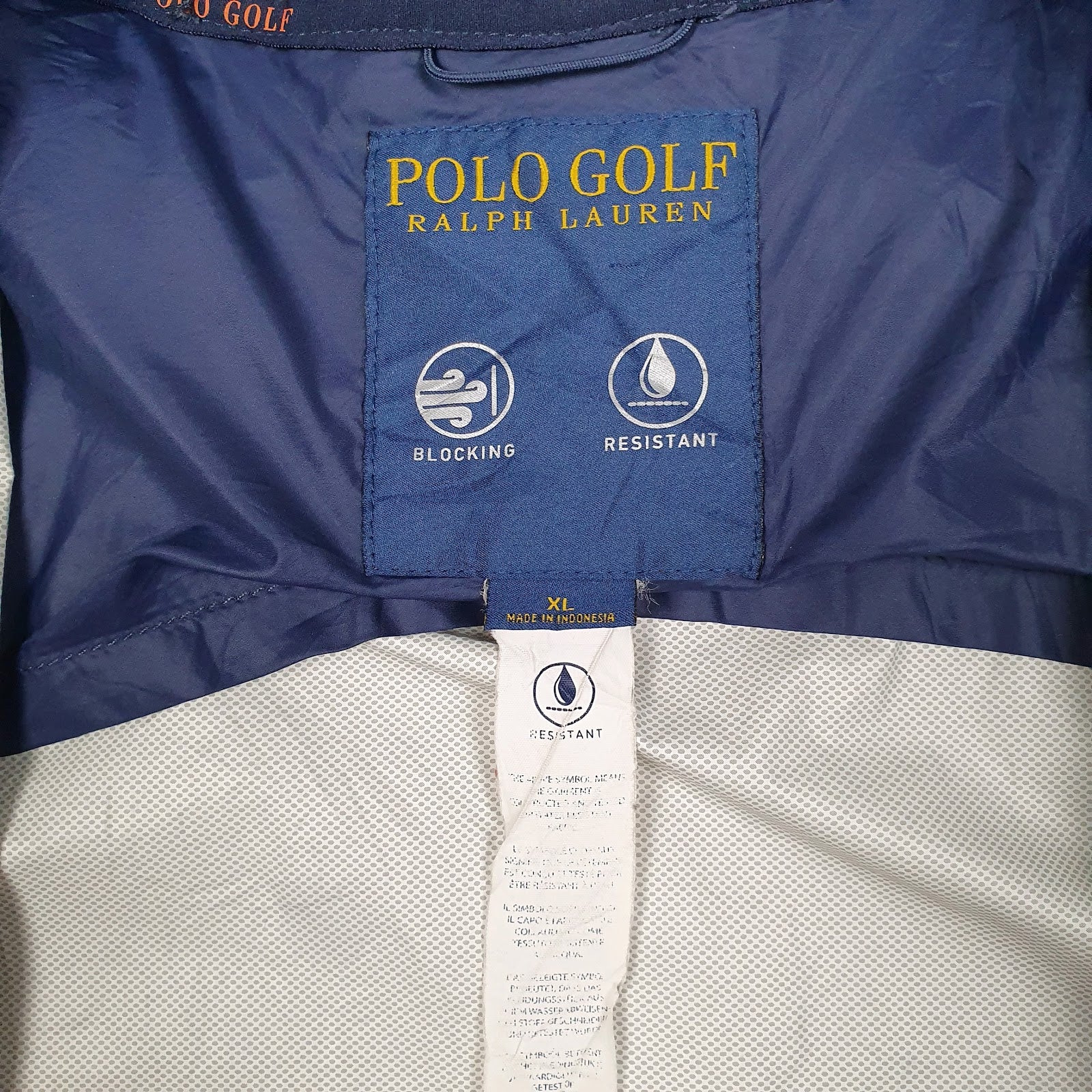 Mens Navy Polo Ralph Lauren Golf Waterproof Pinehurst US Open Full Zip Coat