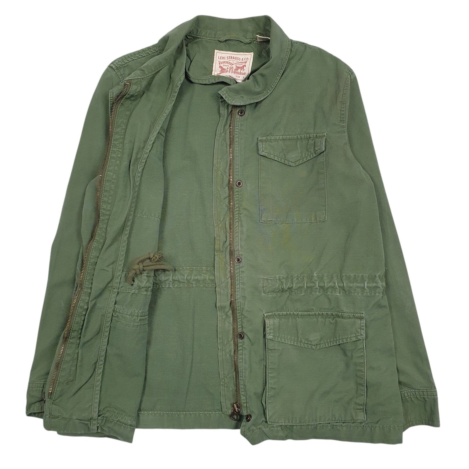 Womens Green Levis Military  Coat