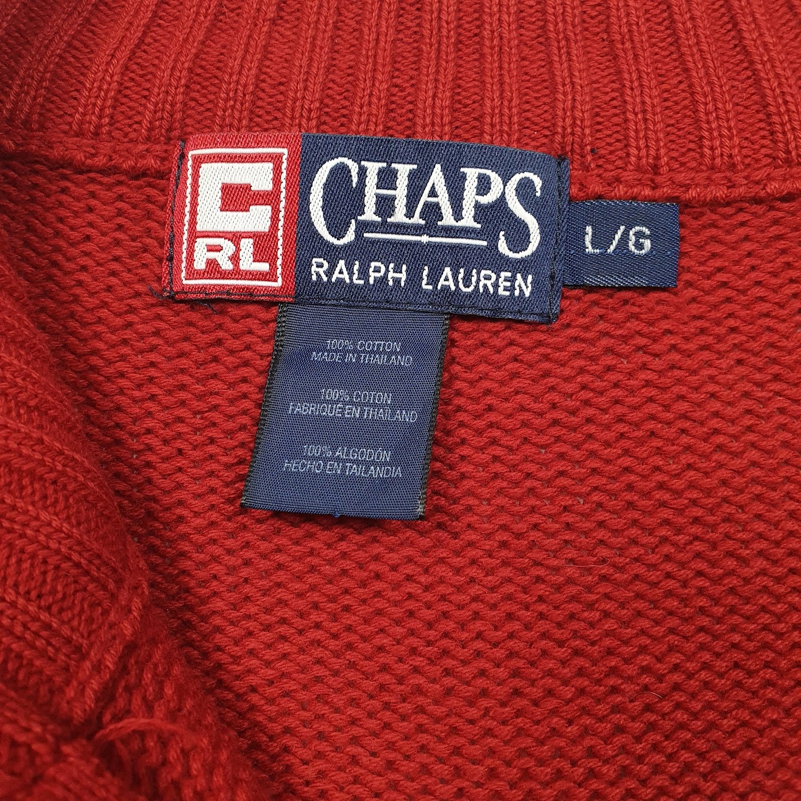 Mens Red Chaps Ralph Lauren Knit Quarter Zip Jumper
