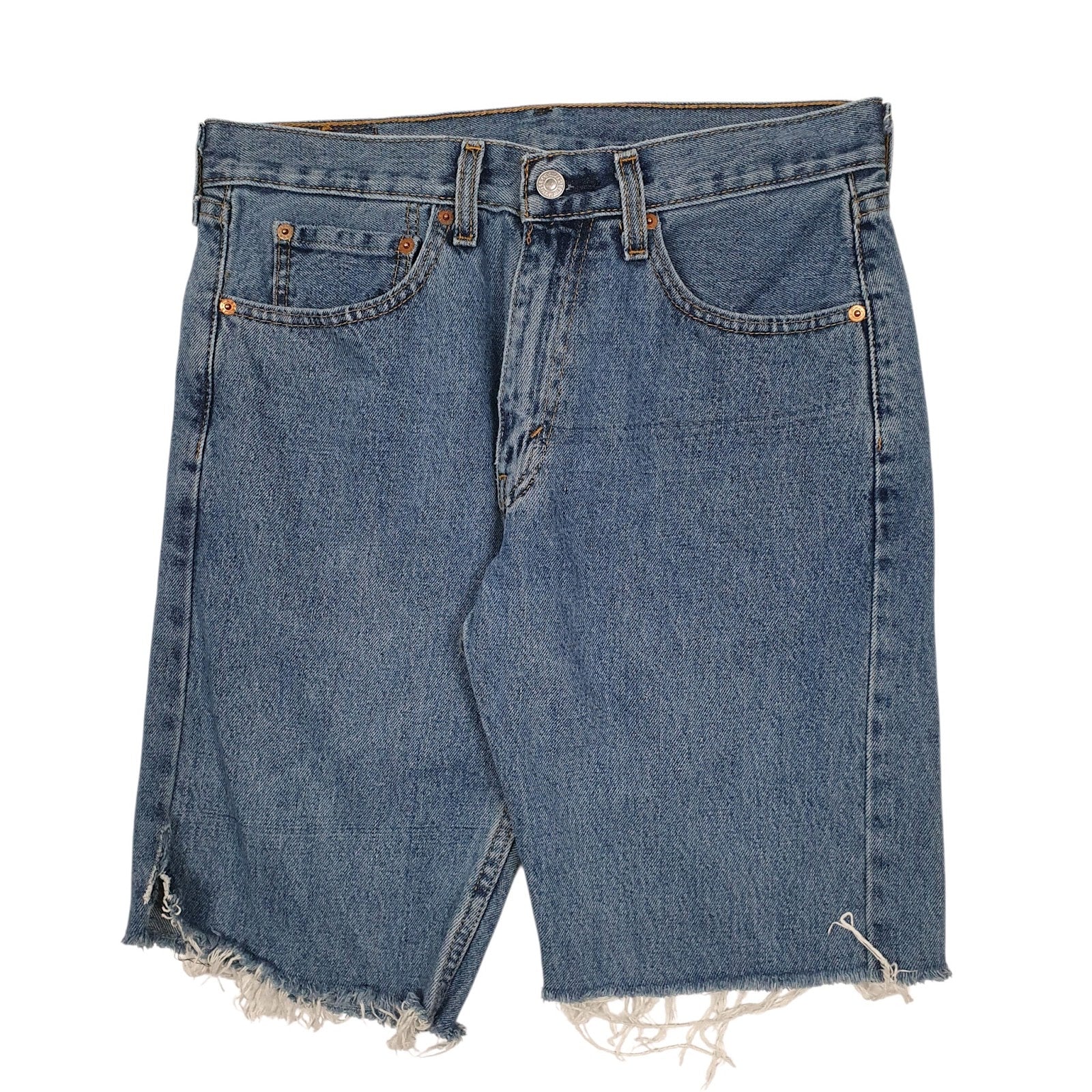 Mens Blue Levis 505 Denim Shorts