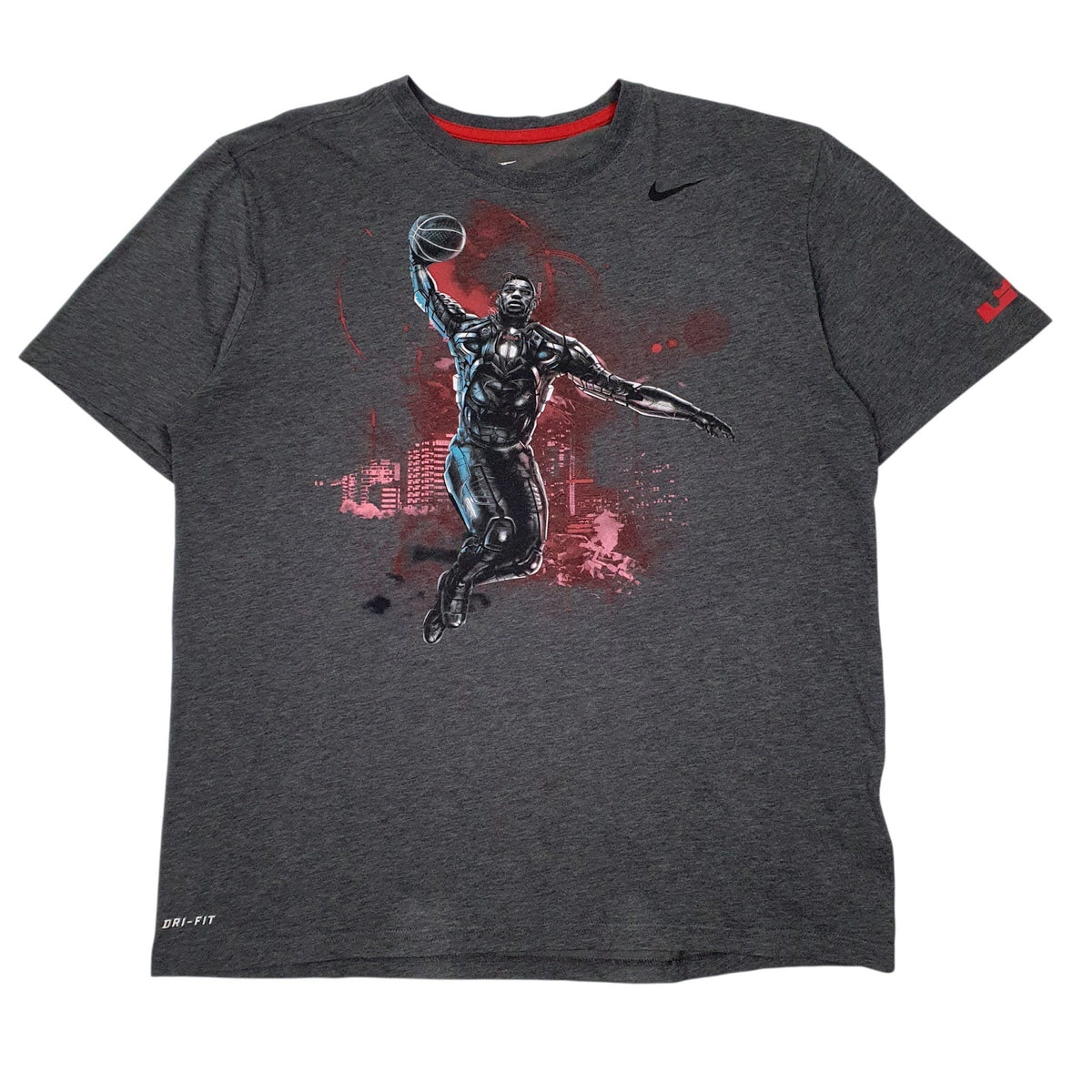 Mens Grey Nike Dri-Fit Short Sleeve T Shirt