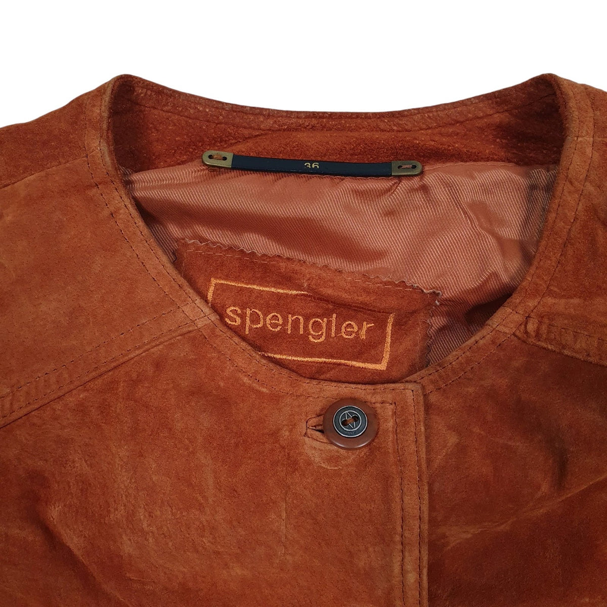 Womens Orange Spengler Suede  Coat