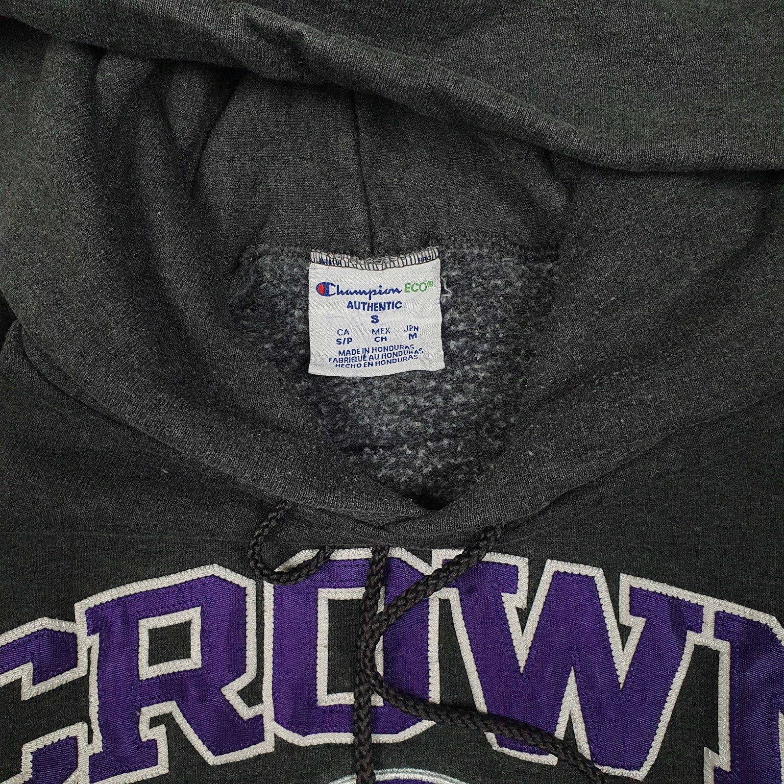 Mens Grey Champion Crown Hoodie Jumper