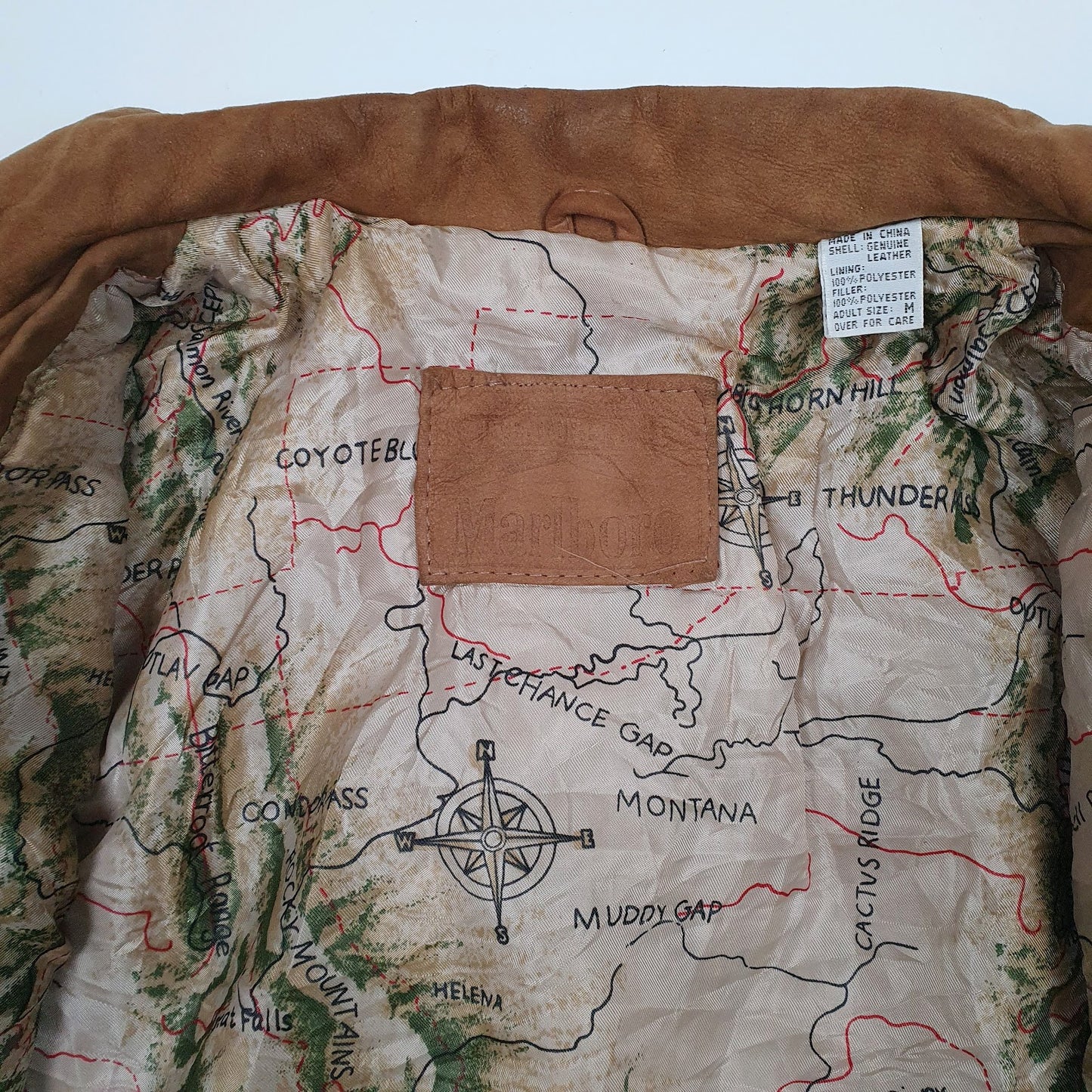 Mens Brown Marlboro Vintage 90s Vest Coat