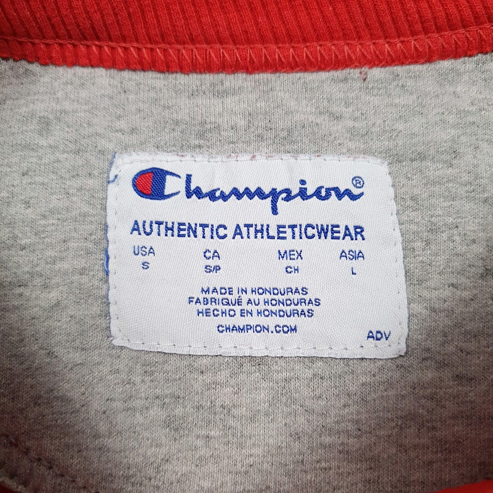 Mens Red Champion  Crewneck Jumper