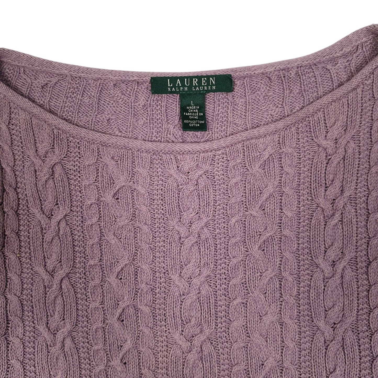 Womens Purple Ralph Lauren Cable Knit Crewneck Jumper