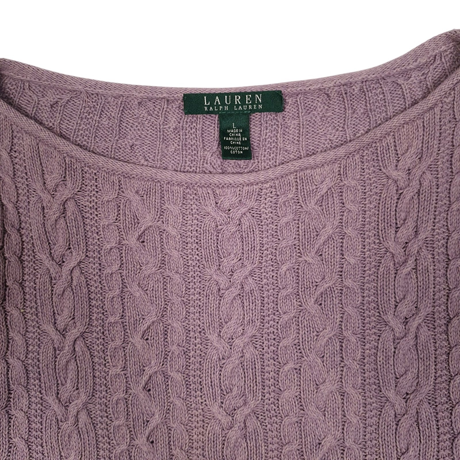 Womens Purple Ralph Lauren Cable Knit Crewneck Jumper