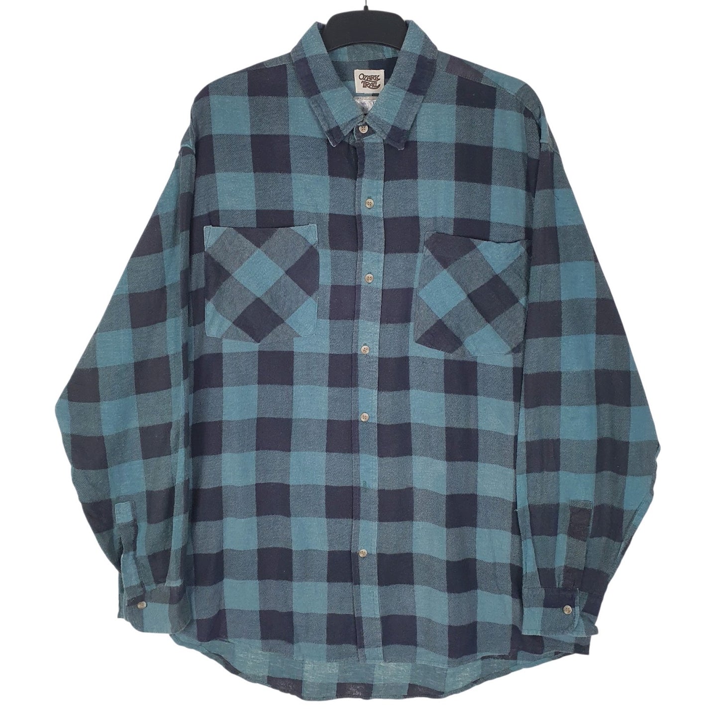 Mens Blue Ozark Trail Vintage Flannel Long Sleeve Shirt