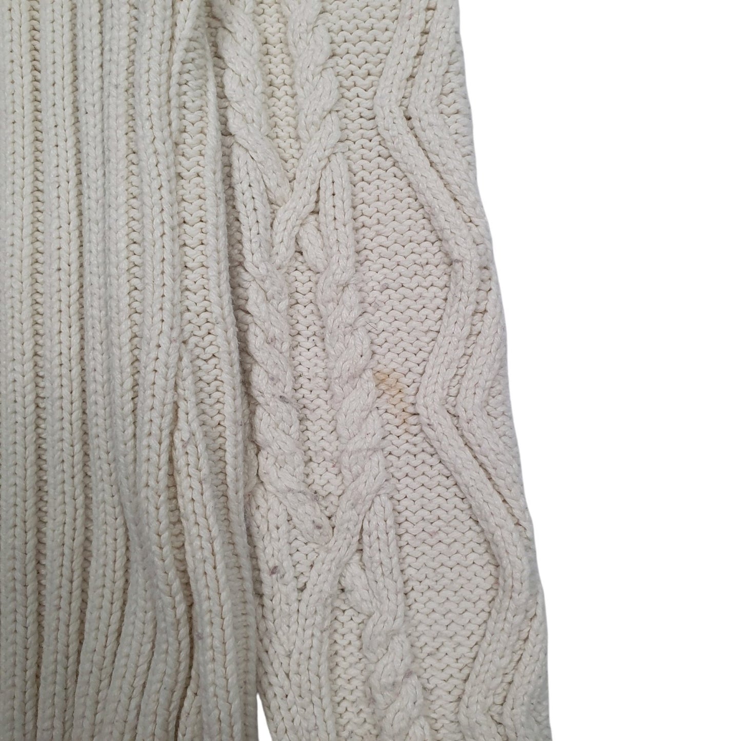 Womens White Tommy Hilfiger Cable Knit Turtle Neck Jumper