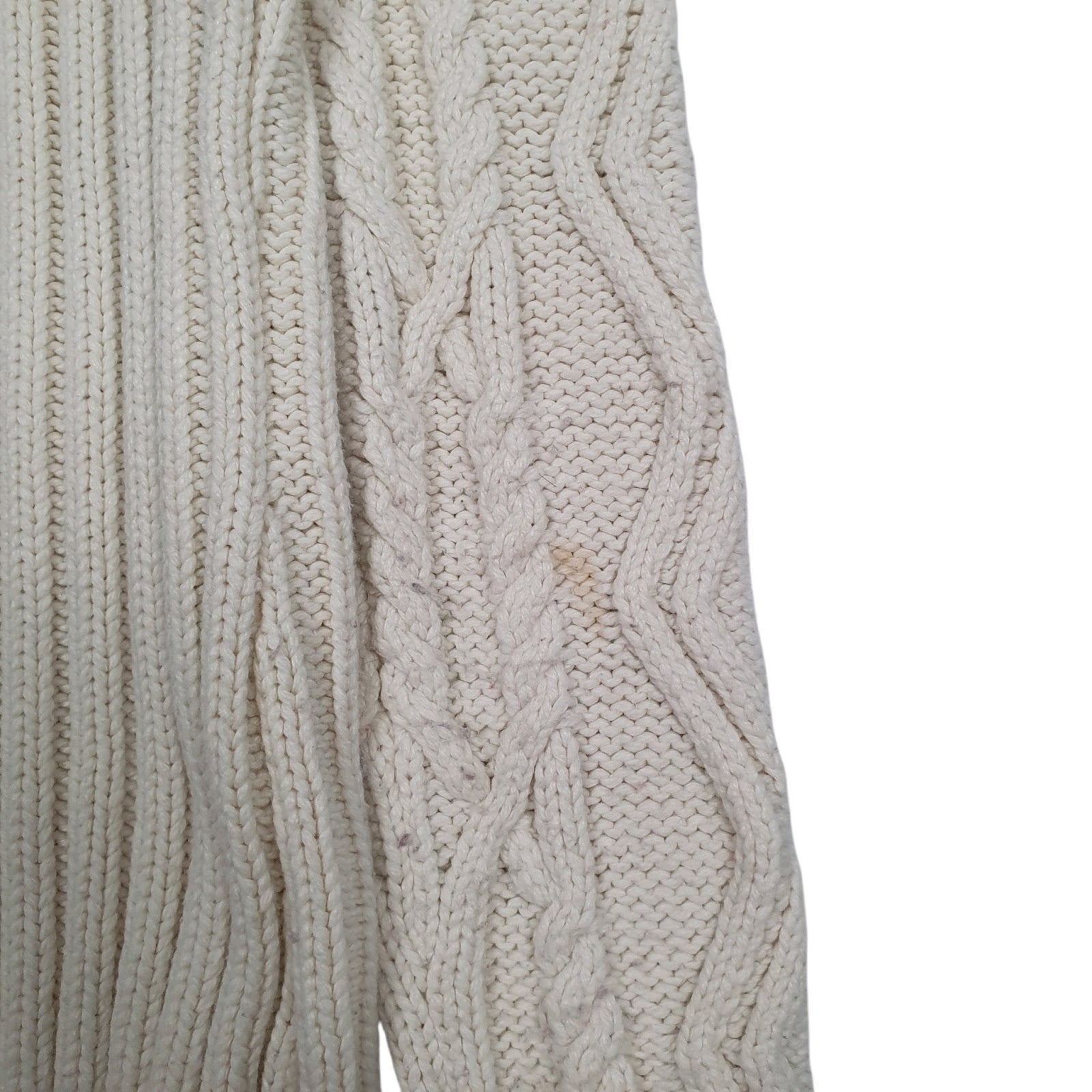Womens White Tommy Hilfiger Cable Knit Turtle Neck Jumper