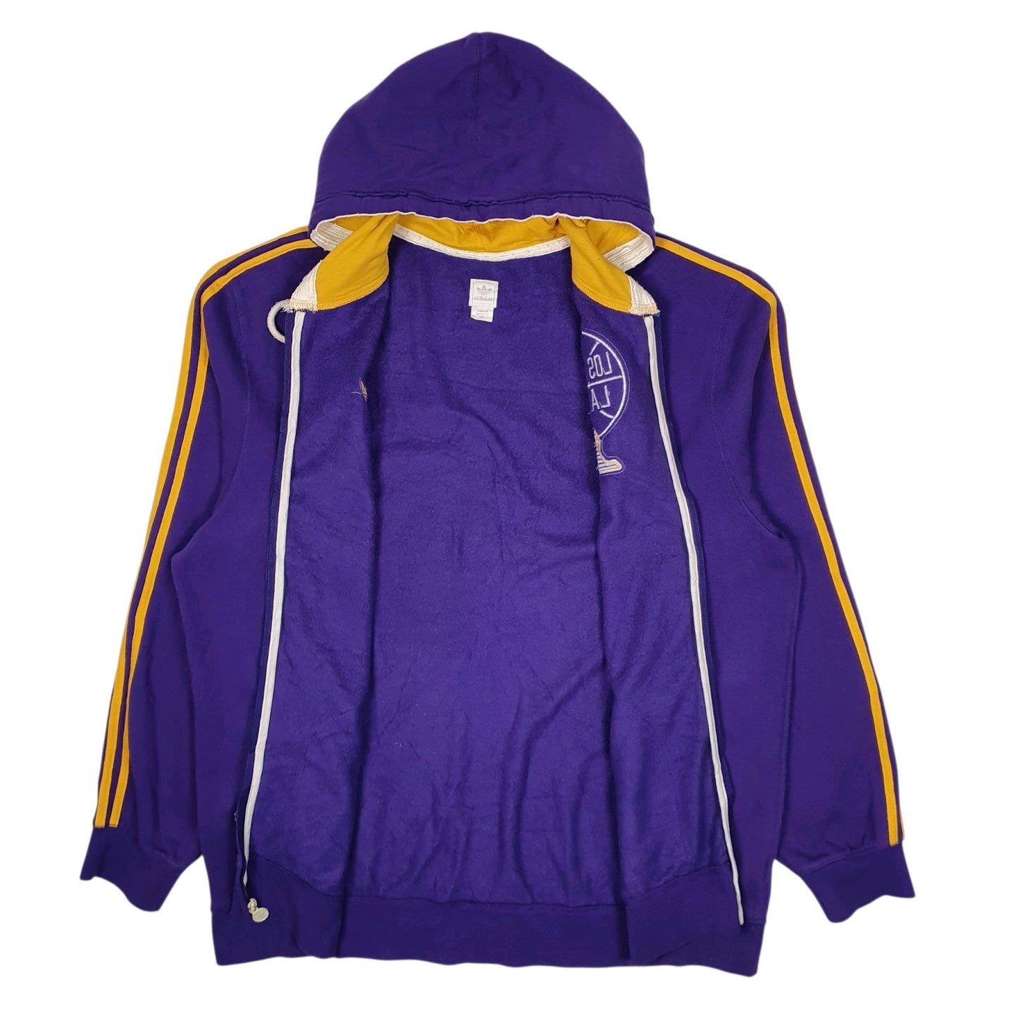 Mens Purple Adidas LA Lakers NBA Hoodie Full Zip Jumper