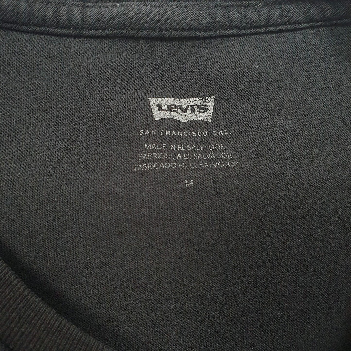 Mens Black Levis Spellout  T Shirt