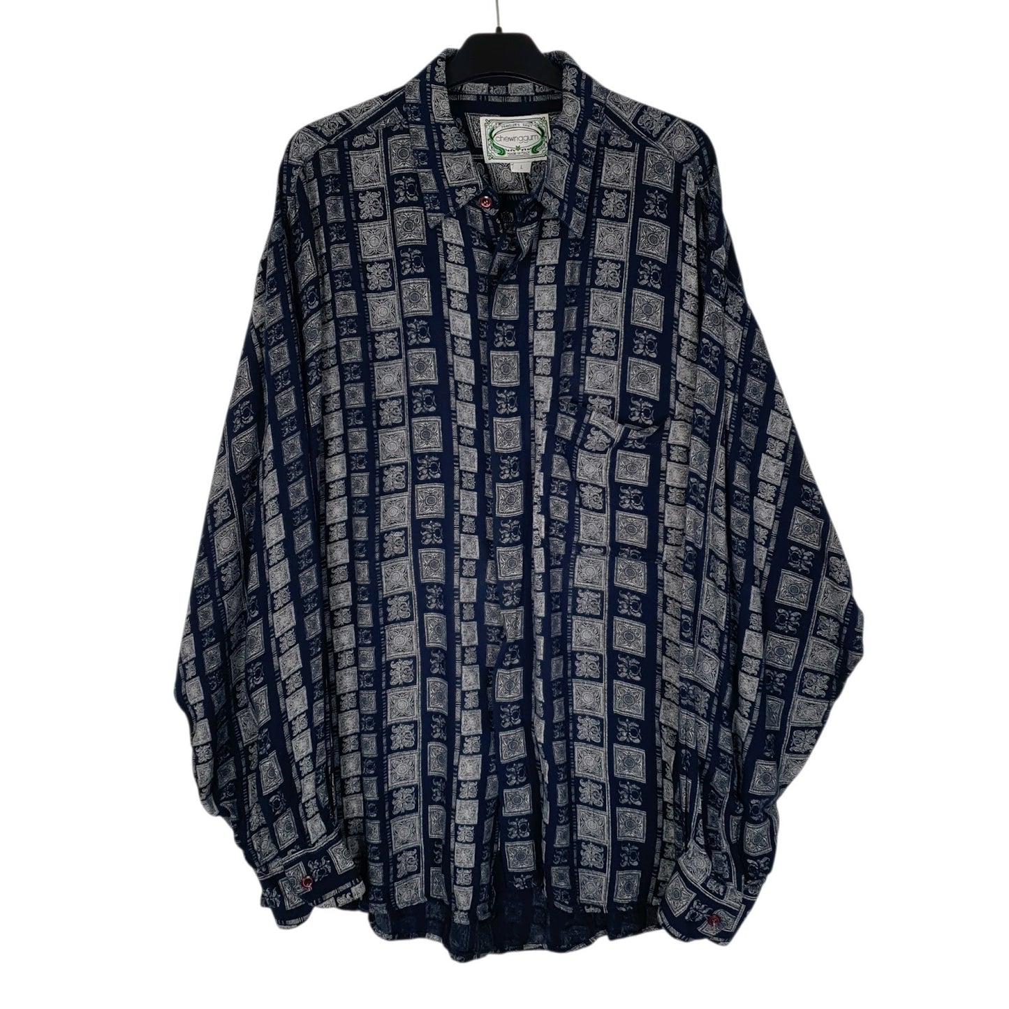 Mens Navy Chewinggum Made In Italy Long Sleeve Shirt