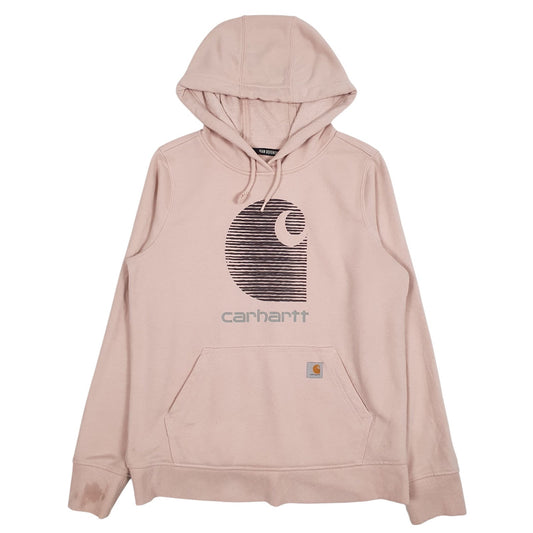 Womens Pink Carhartt Spellout Hoodie Jumper