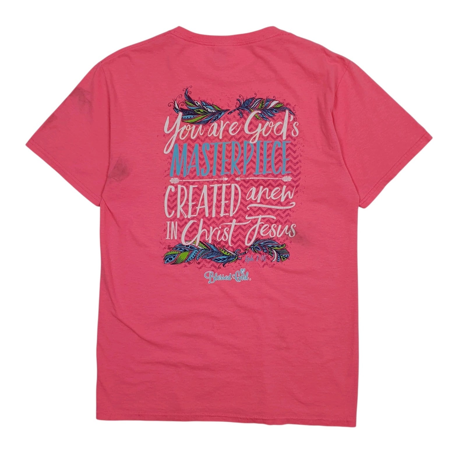 Mens Pink Fruit Of The Loom Blessed Girls  T Shirt