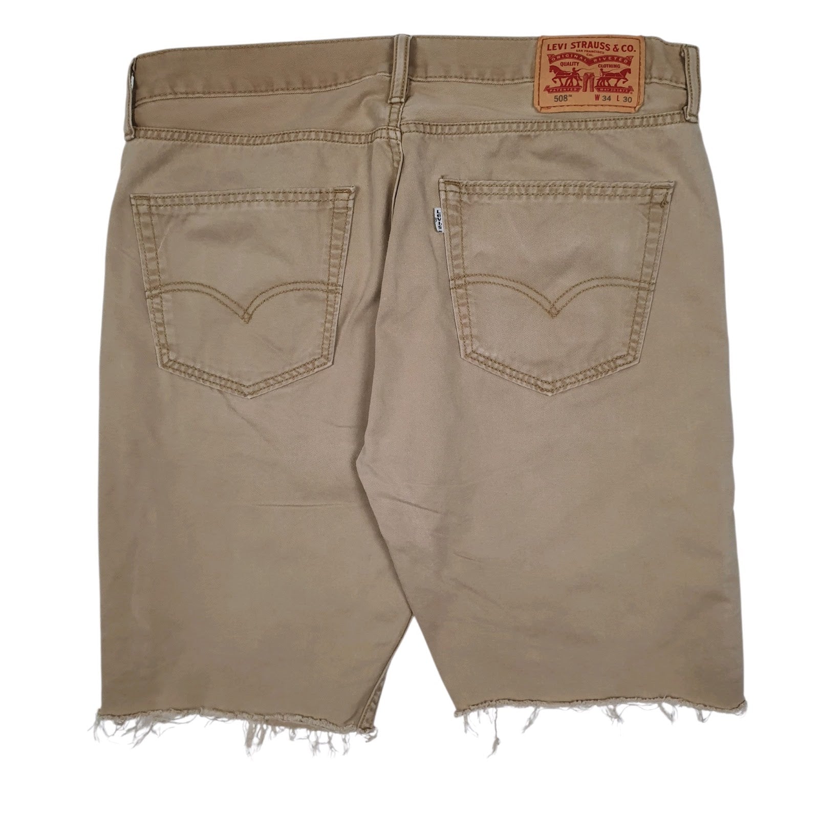 Mens Beige Levis Cut Off 508 Hoodie Shorts
