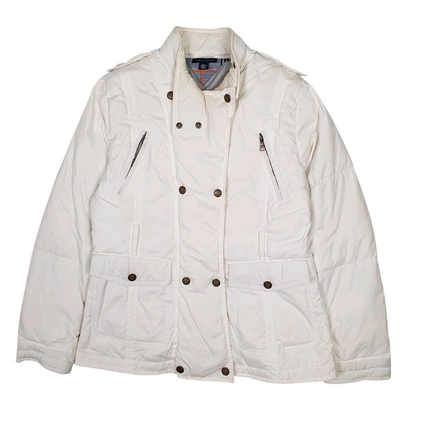 Womens White Tommy Hilfiger Parka  Coat