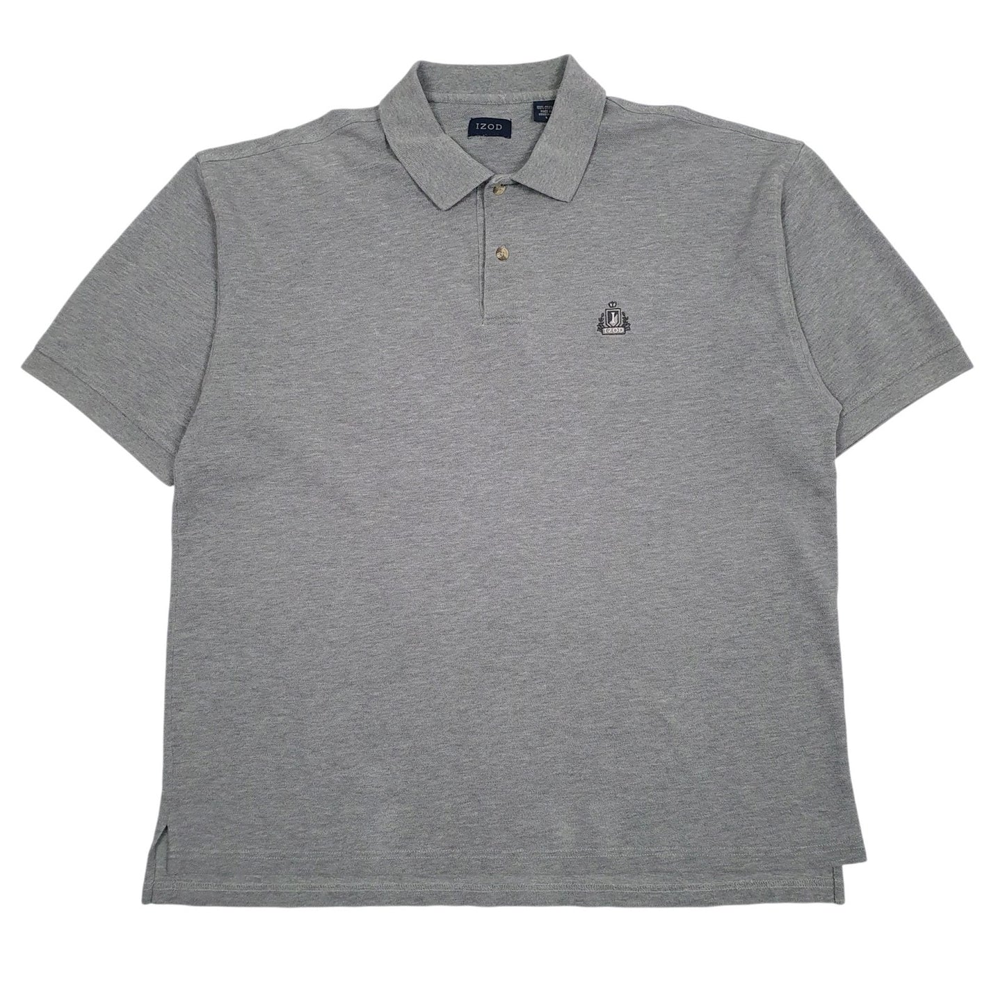 Mens Grey Izod  Short Sleeve Polo Shirt