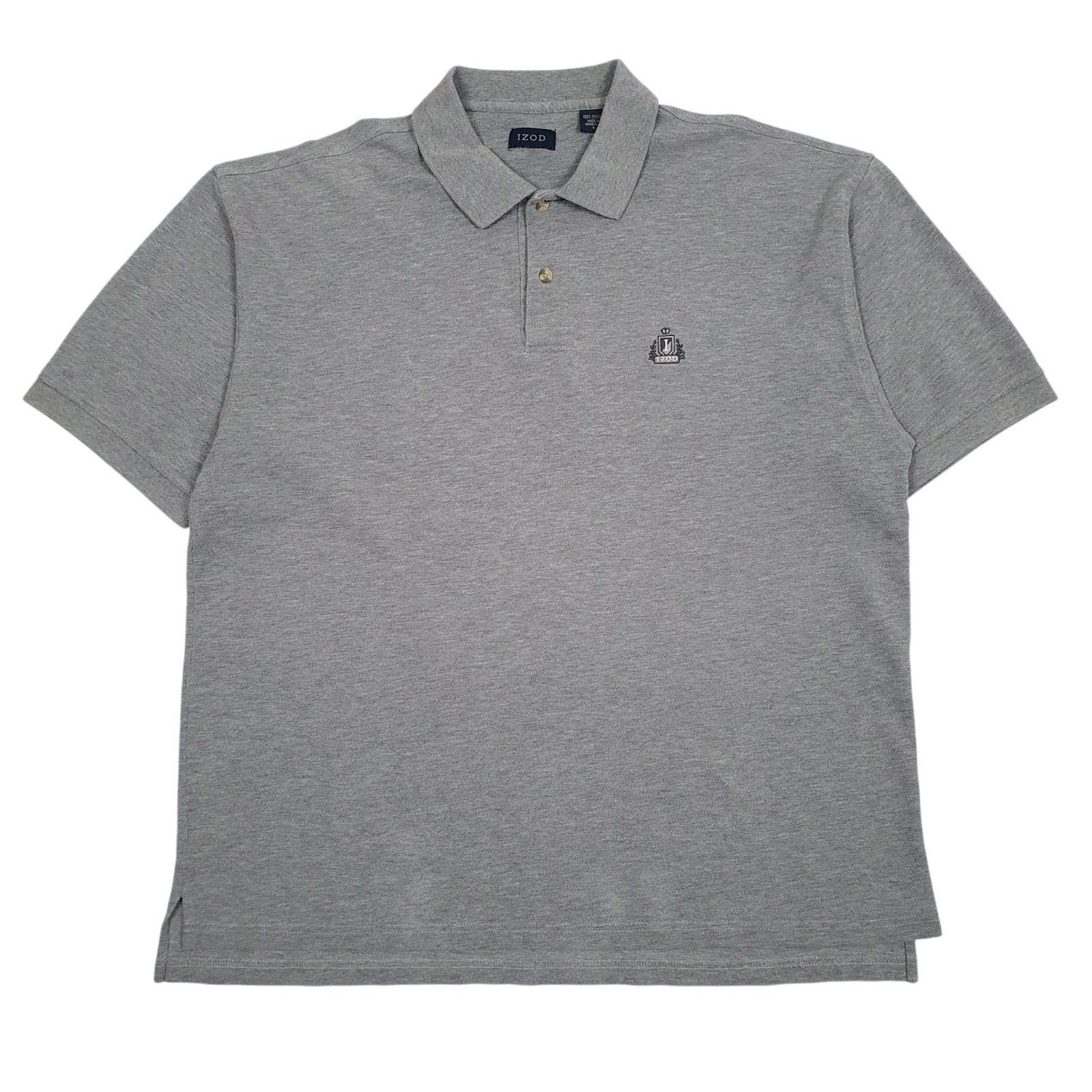 Mens Grey Izod  Short Sleeve Polo Shirt