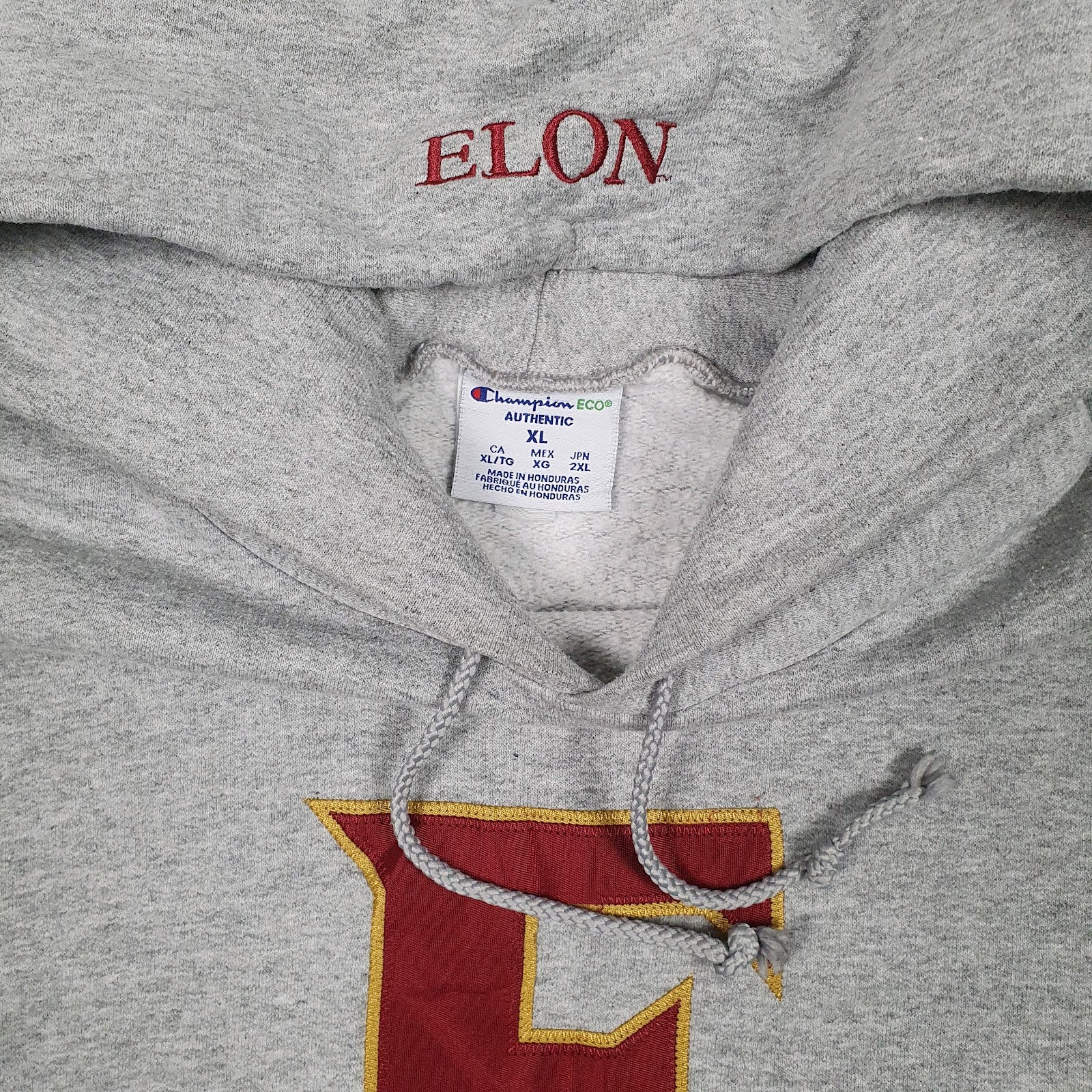 Mens Grey Champion Elon Hoodie Jumper