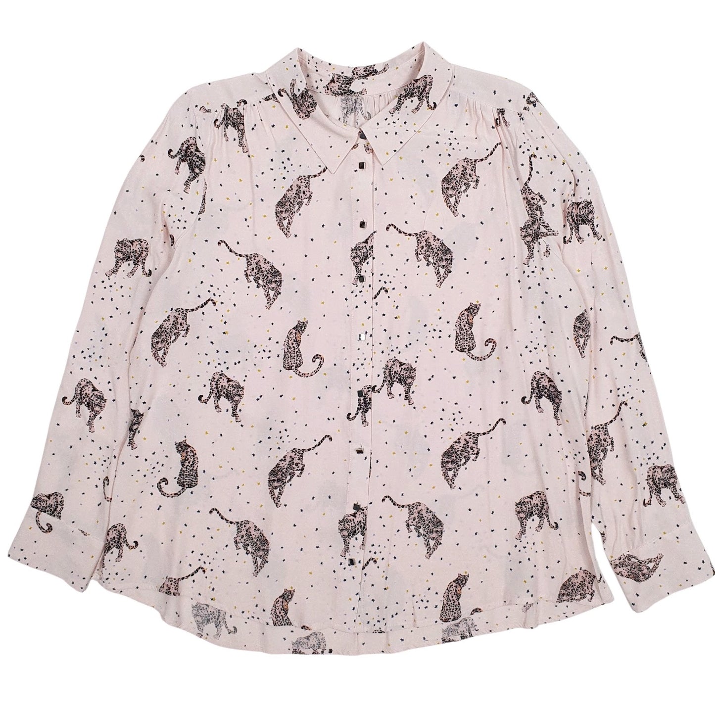 Womens Pink M&S Leopard Long Sleeve Shirt