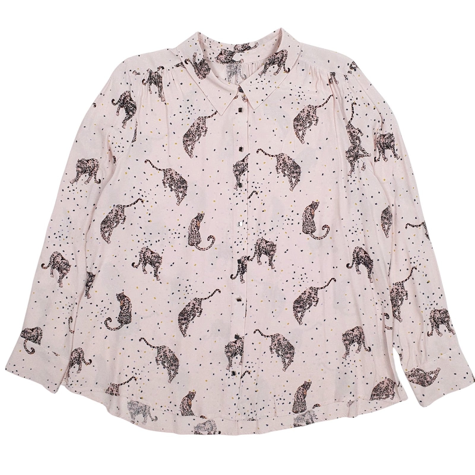 Womens Pink M&S Leopard Long Sleeve Shirt