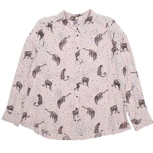 Womens Pink M&S Leopard Long Sleeve Shirt