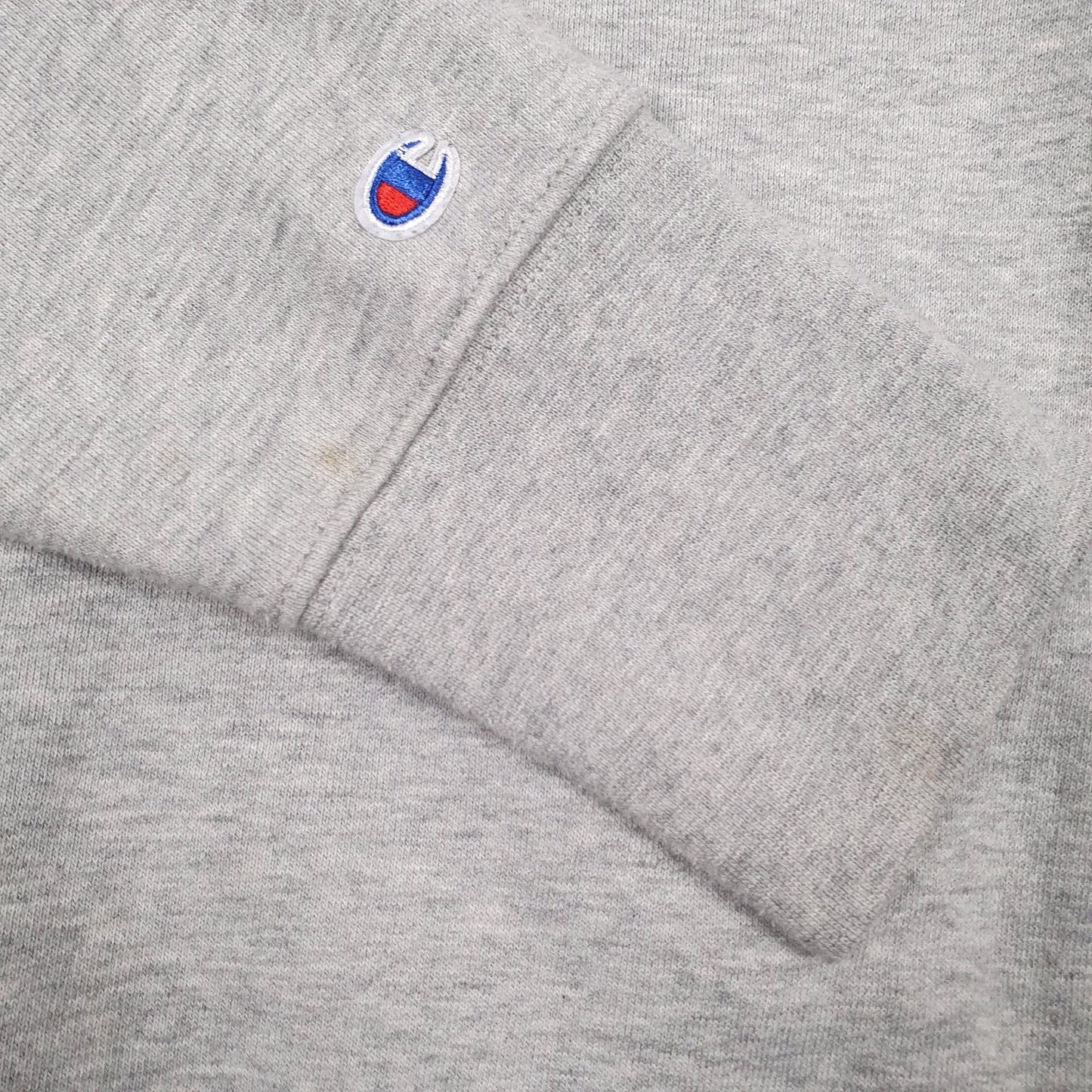 Mens Grey Champion Spellout Hoodie Jumper