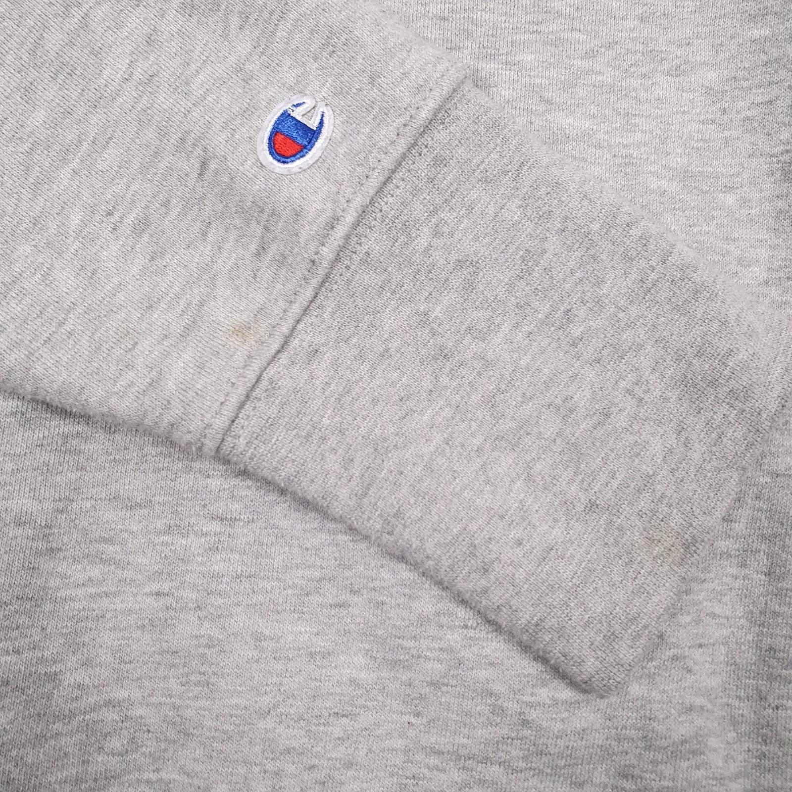 Mens Grey Champion Spellout Hoodie Jumper