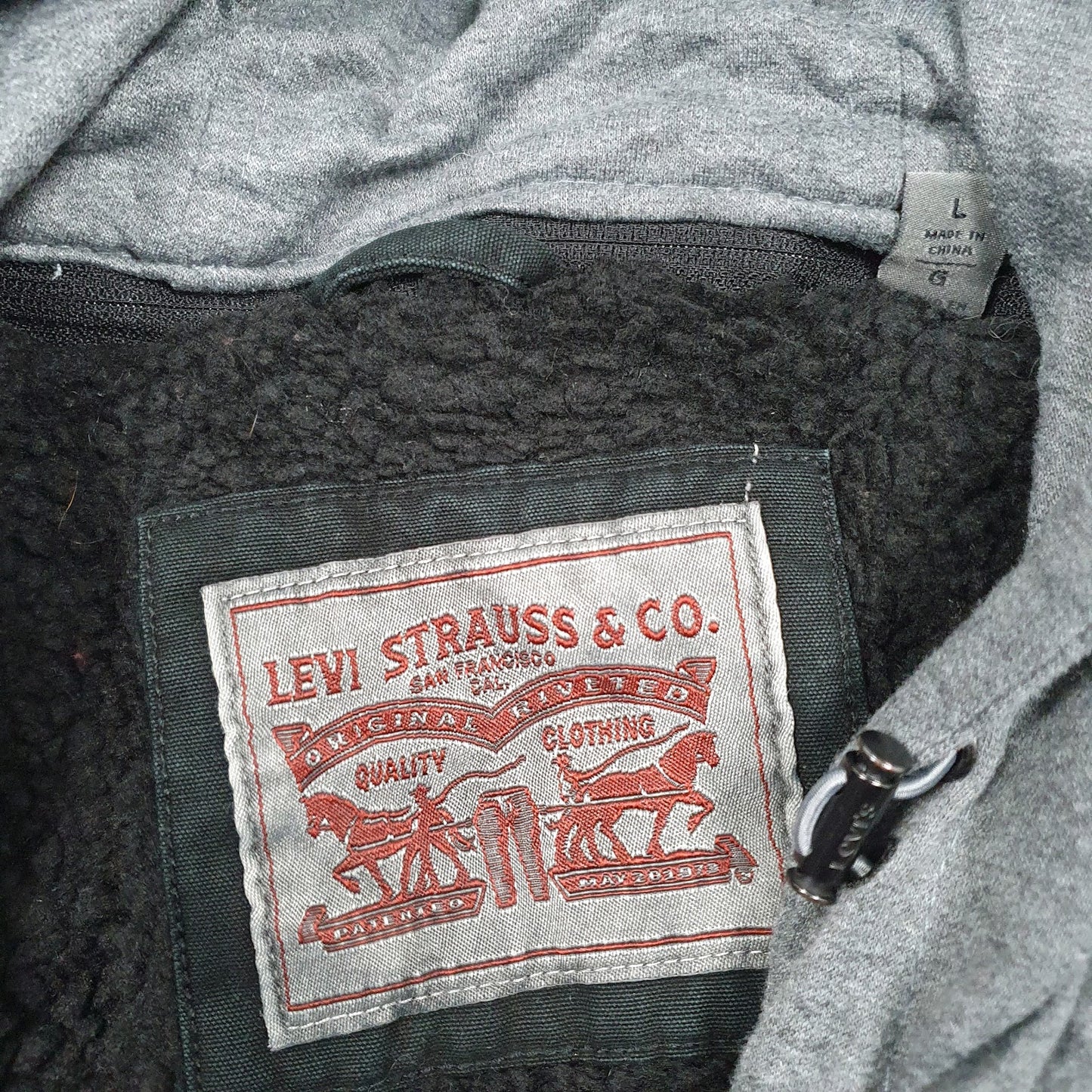 Mens Black Levis Sherpa Lined  Coat