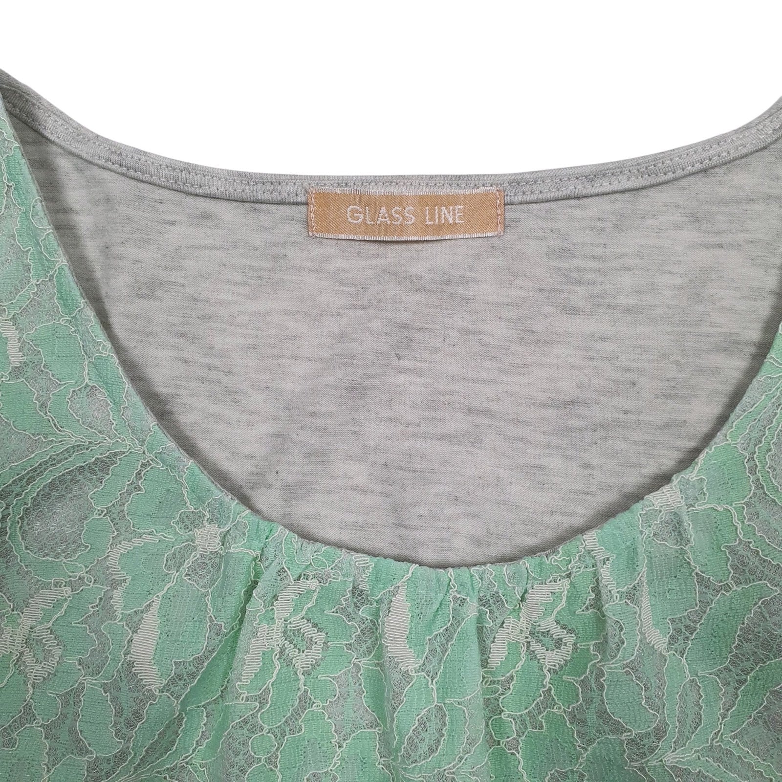 Womens Green Glass Line Blouse  T Shirt