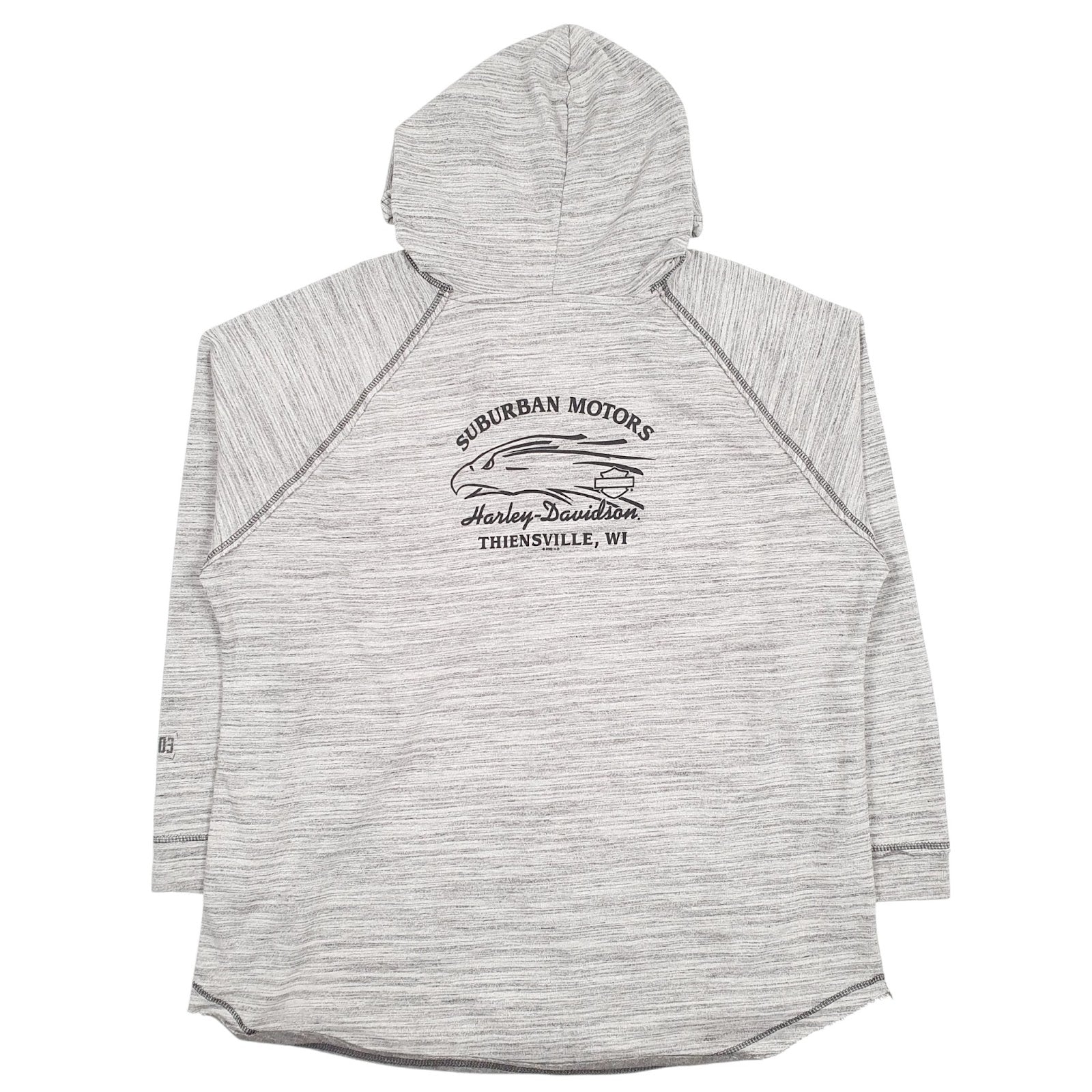 Womens Grey Harley Davidson Spellout Full Zip Jumper
