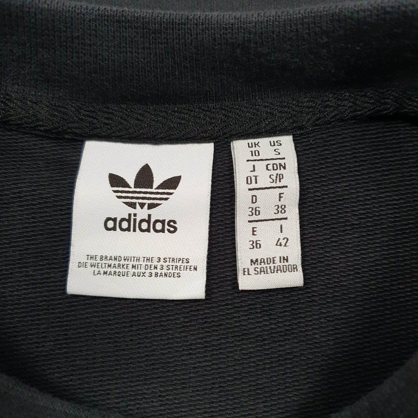 Womens Black Adidas Spellout Crewneck Jumper