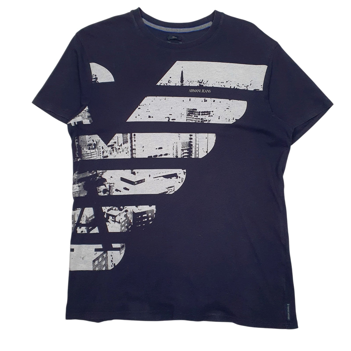 Mens Navy Armani  Short Sleeve T Shirt