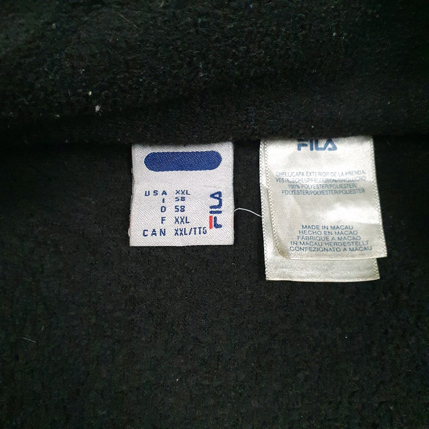 Mens Black Fila  Full Zip Jumper