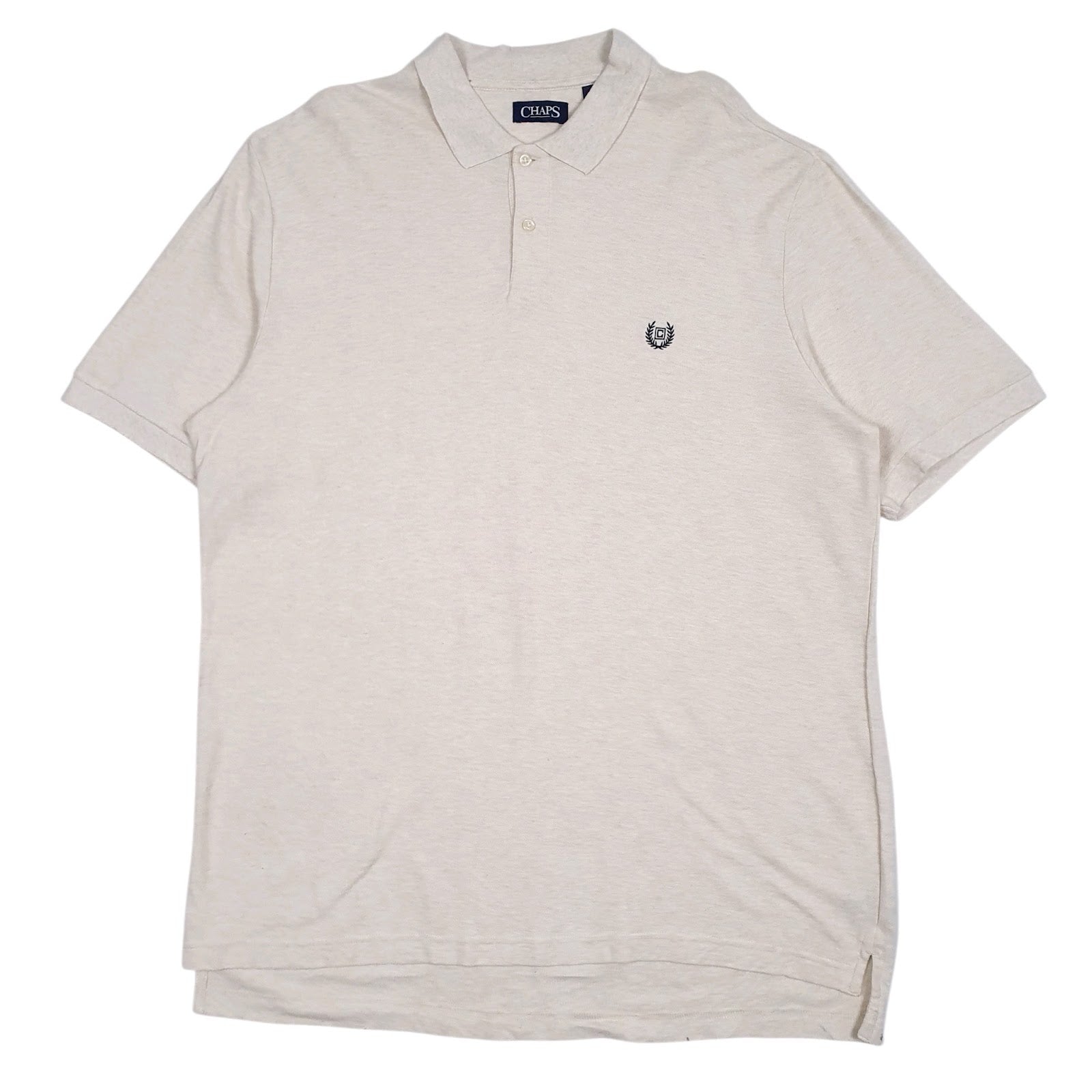 Mens Beige Chaps  Short Sleeve Polo Shirt