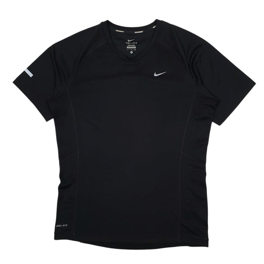 Mens Black Nike Dri Fit Running Short Sleeve T Shirt