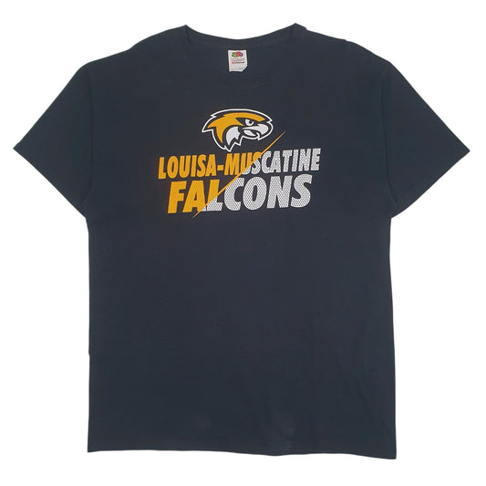 Mens Black Fruit Of The Loom Louisa-Muscatine Short Sleeve T Shirt
