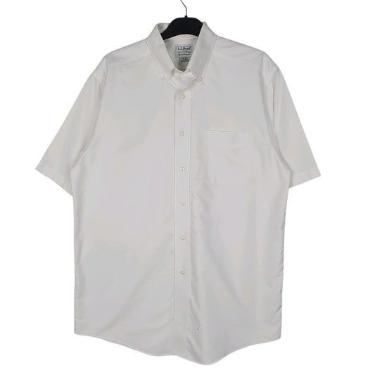 Mens White L.L.Bean  Short Sleeve Shirt