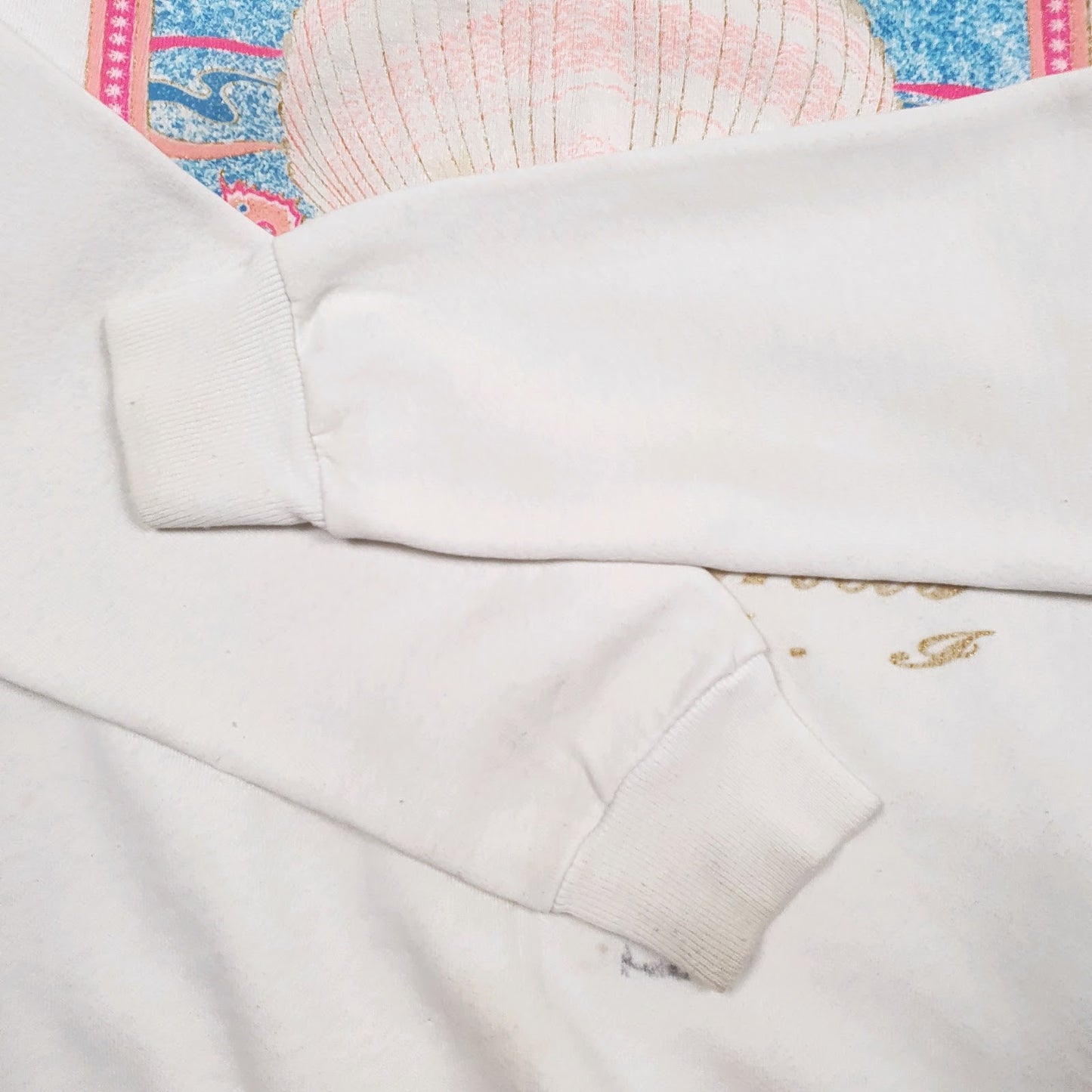 Womens White Lee Vintage 90s Made In USA Crewneck Jumper