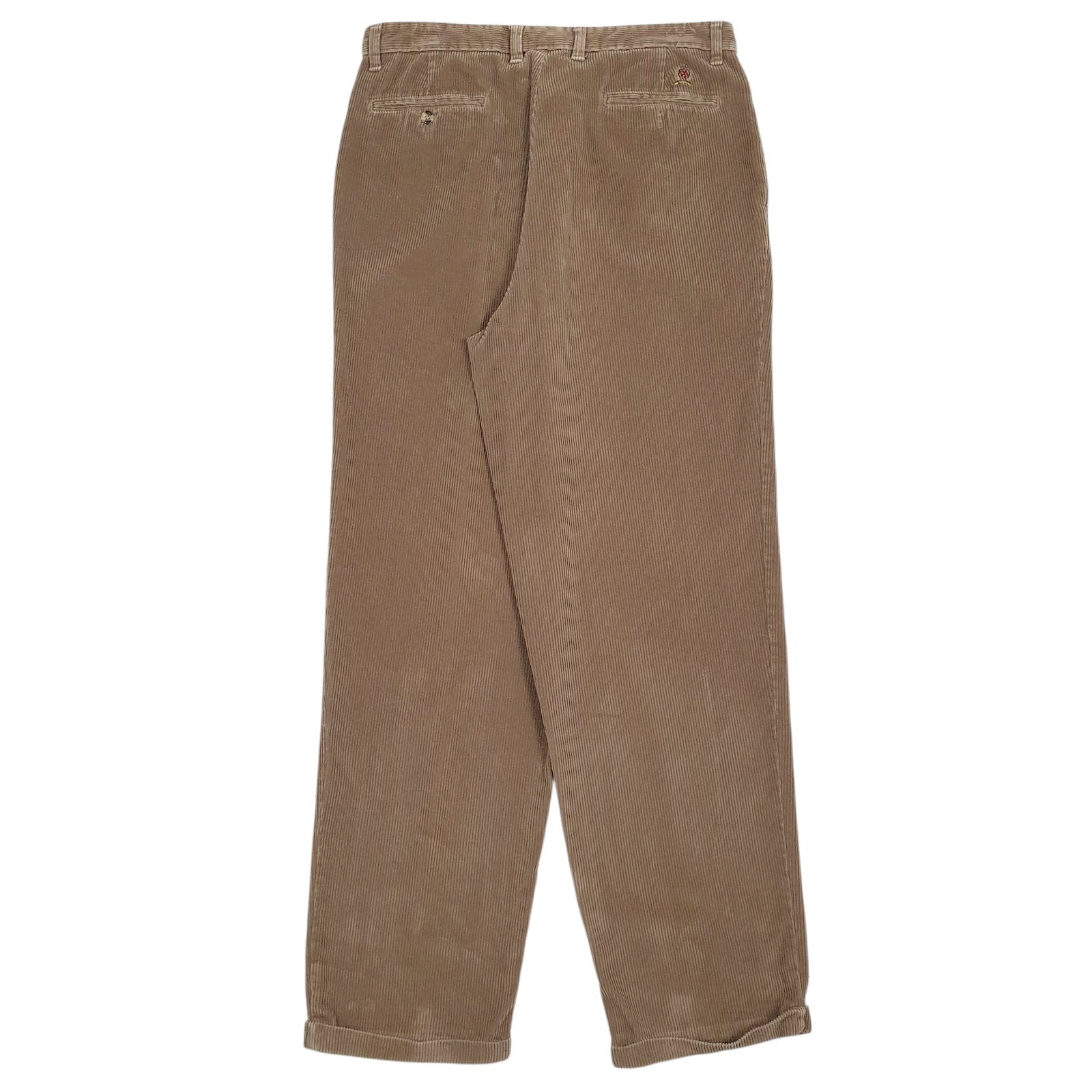 Mens Brown Tommy Hilfiger Vintage 00s Pleated  Trousers