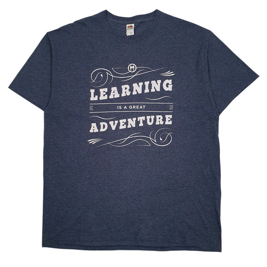 Mens Blue Fruit Of The Loom  Short Sleeve T Shirt