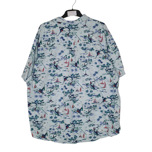 Mens Blue Chaps Hawaiian  Shirt